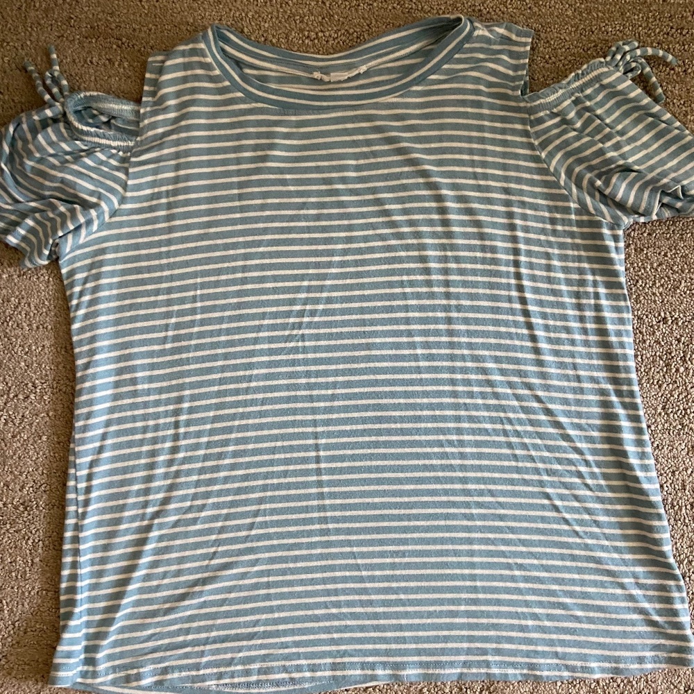 Blue Striped Girls Top